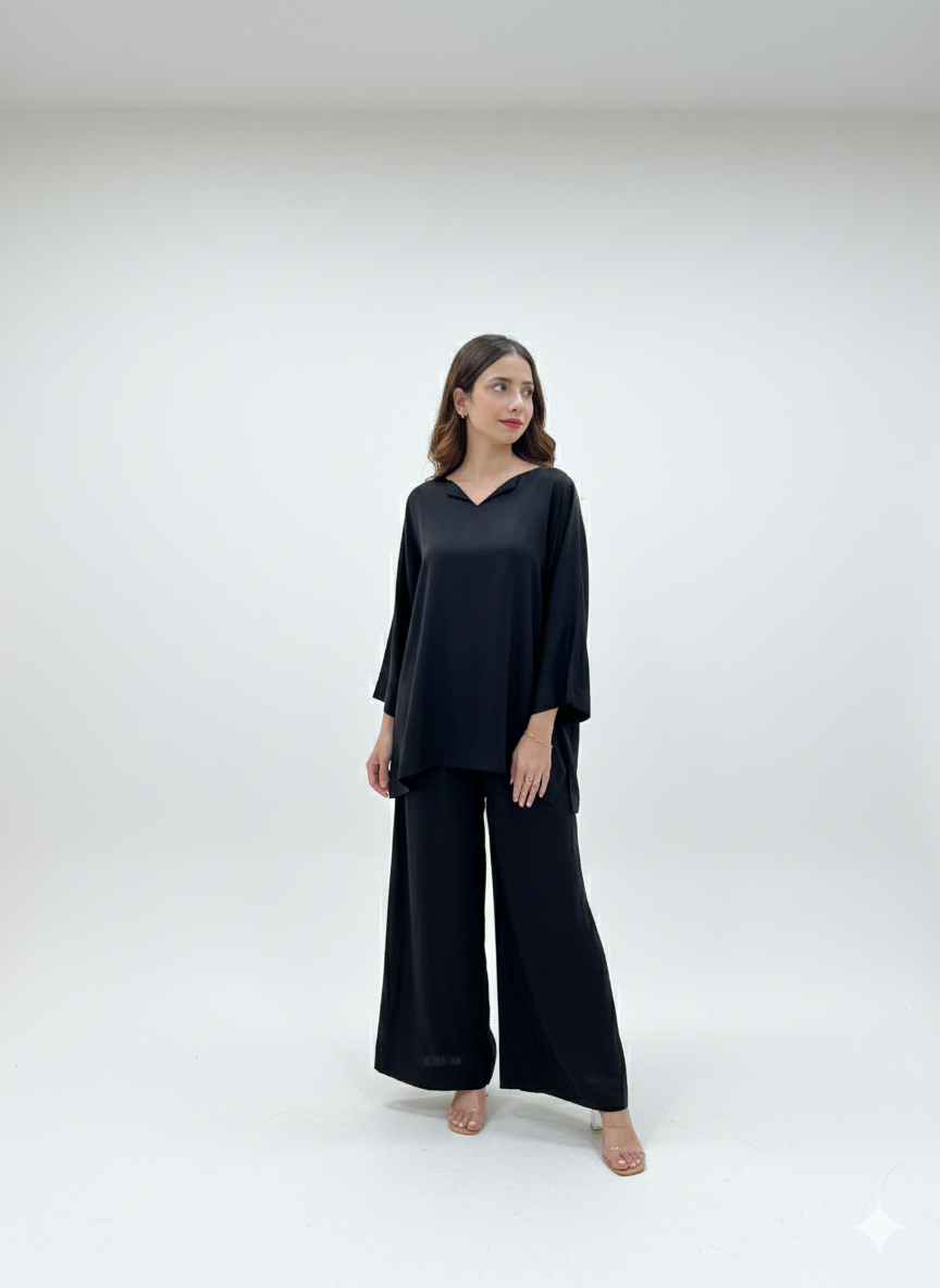 The 'Shadow Bloom' Black Irish Co-ord Set