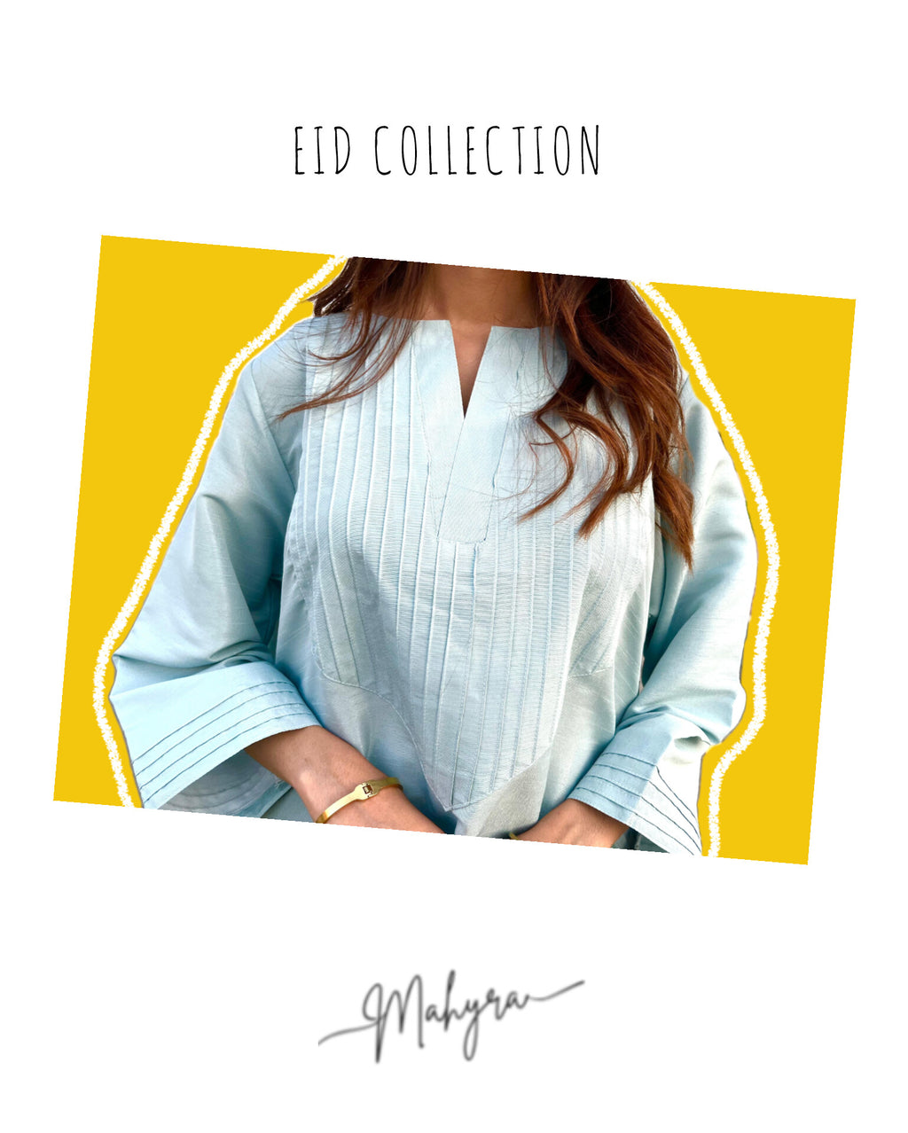 Pastel Blue Pleated Tunic & Trouser
